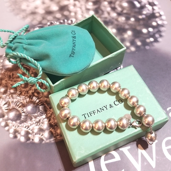 HPπ Authentic TIFFANY & CO Sterling Silver 10mm Ball Bracelet π - Picture 6 of 8